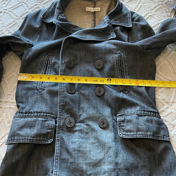 Marc Ecko Denim Jacket Pea Coat Style - Picture 6 of 11